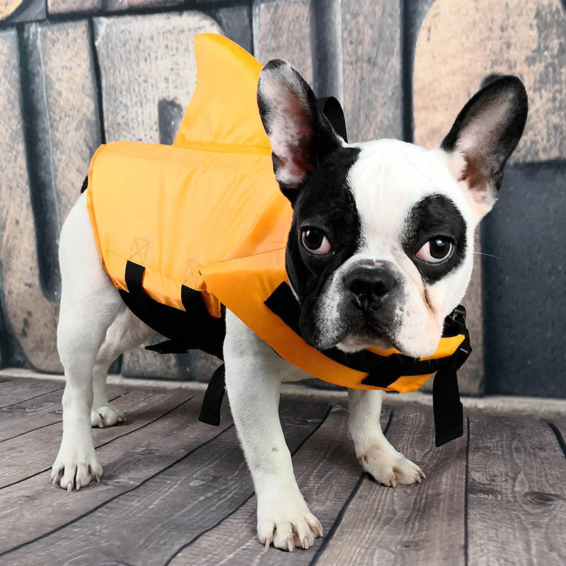 Chaleco flotador con forma de tiburón para perro pequeño (foto del fabricante)