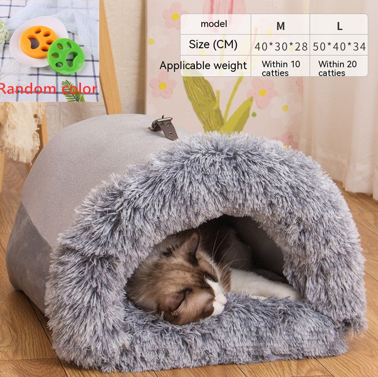 Cama cueva de pelo largo para perro pequeño y gato (foto del fabricante 6)