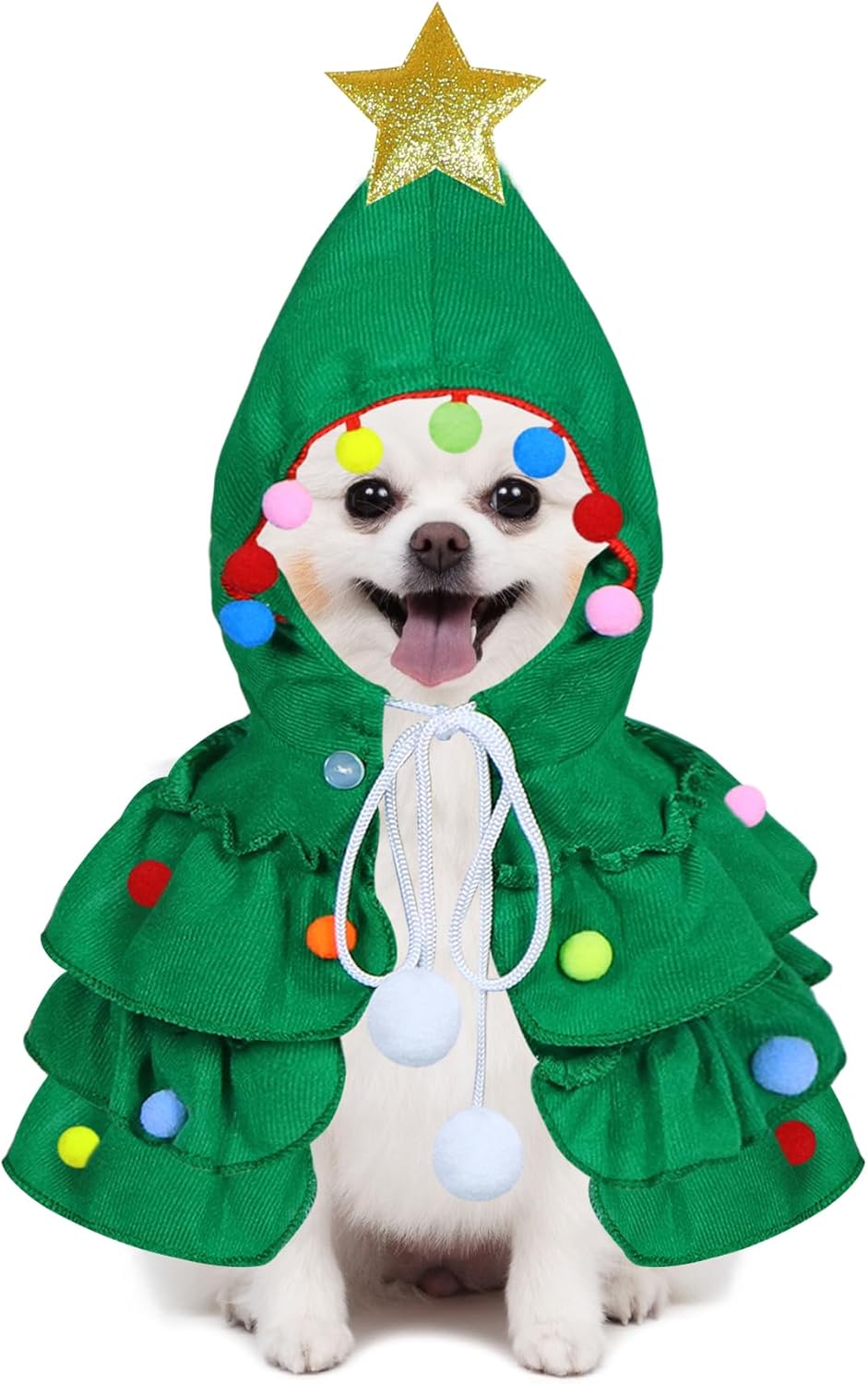 Disfraz de árbol de Navidad con estrella para perro pequeño (foto del fabricante)