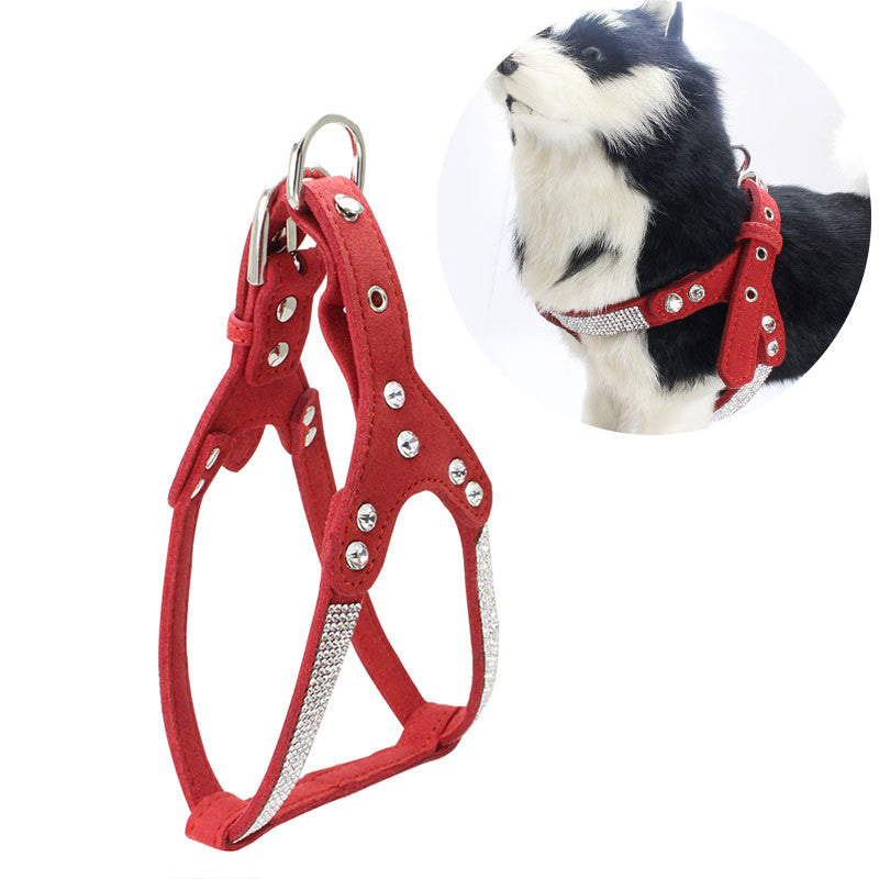 Arnés efecto ante con strass para perro pequeño (foto del fabricante)