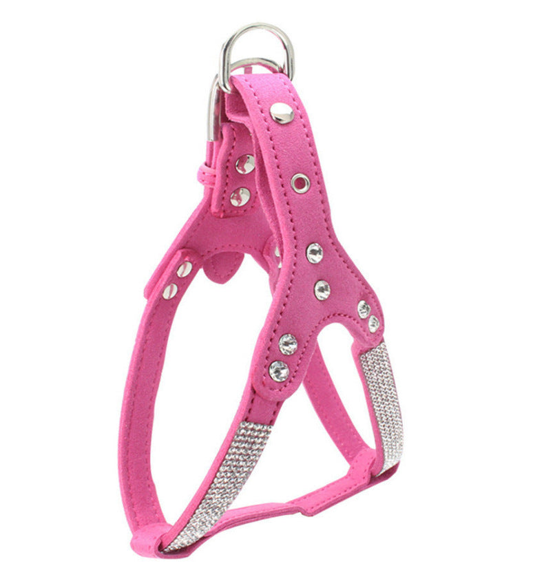 Arnés efecto ante con strass para perro pequeño (foto del fabricante)
