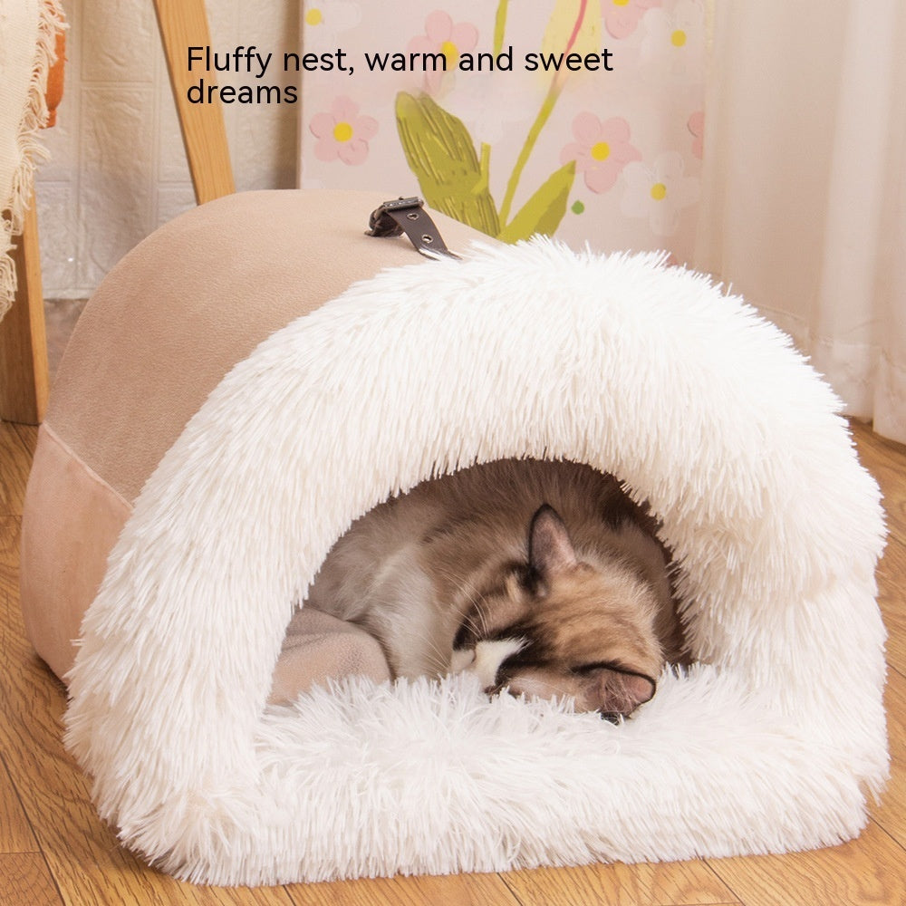 Cama cueva de pelo largo para perro pequeño y gato (foto del fabricante 1)