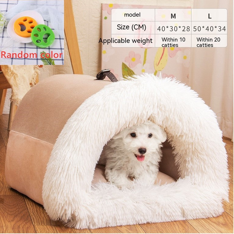 Cama cueva de pelo largo para perro pequeño y gato (foto del fabricante 2)