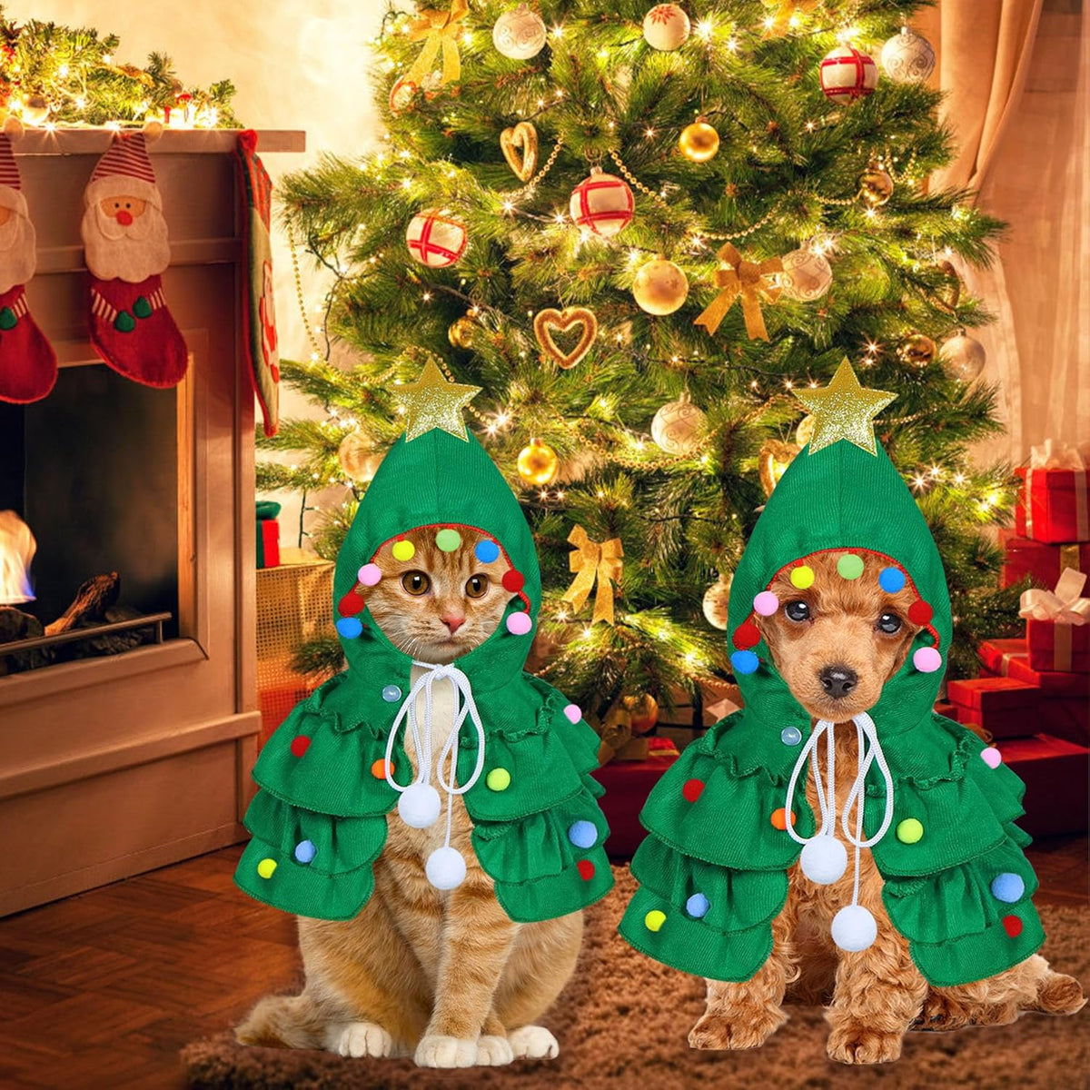 Disfraz de árbol de Navidad con estrella para perro pequeño (foto del fabricante)