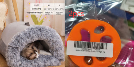 Cama cueva de pelo largo para perro pequeño y gato, color gris, modelo 1 (foto del fabricante)