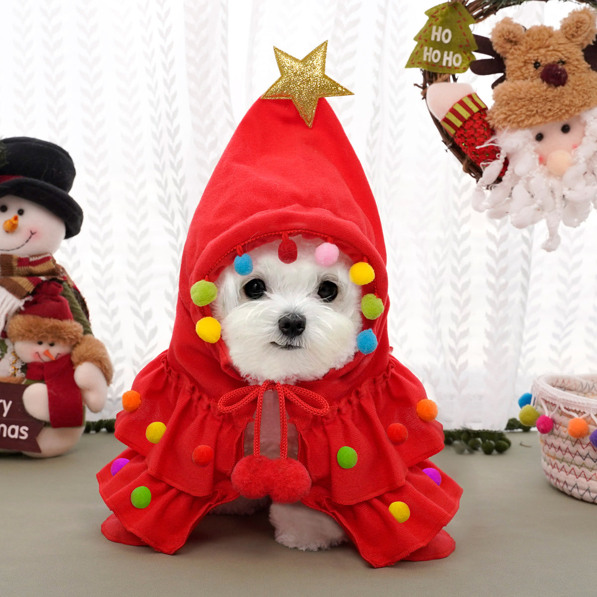 Disfraz de árbol de Navidad con estrella para perro pequeño (foto del fabricante)