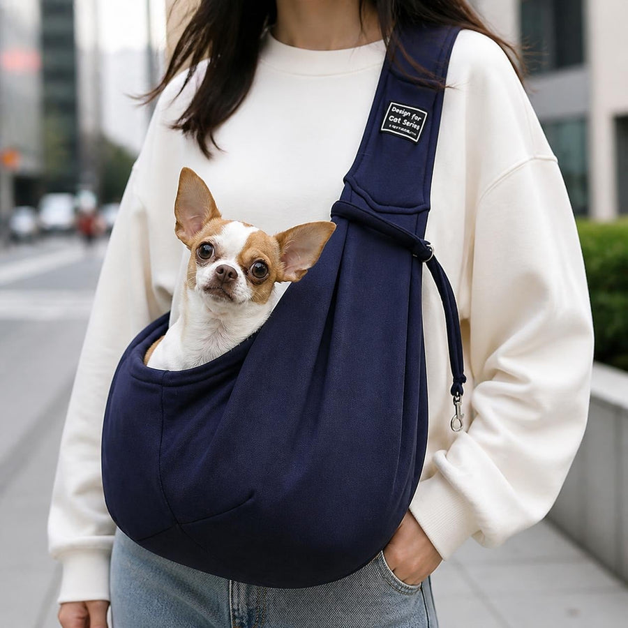 Paris, chihuahua, en el bolso bandolera (imagen creada con IA)