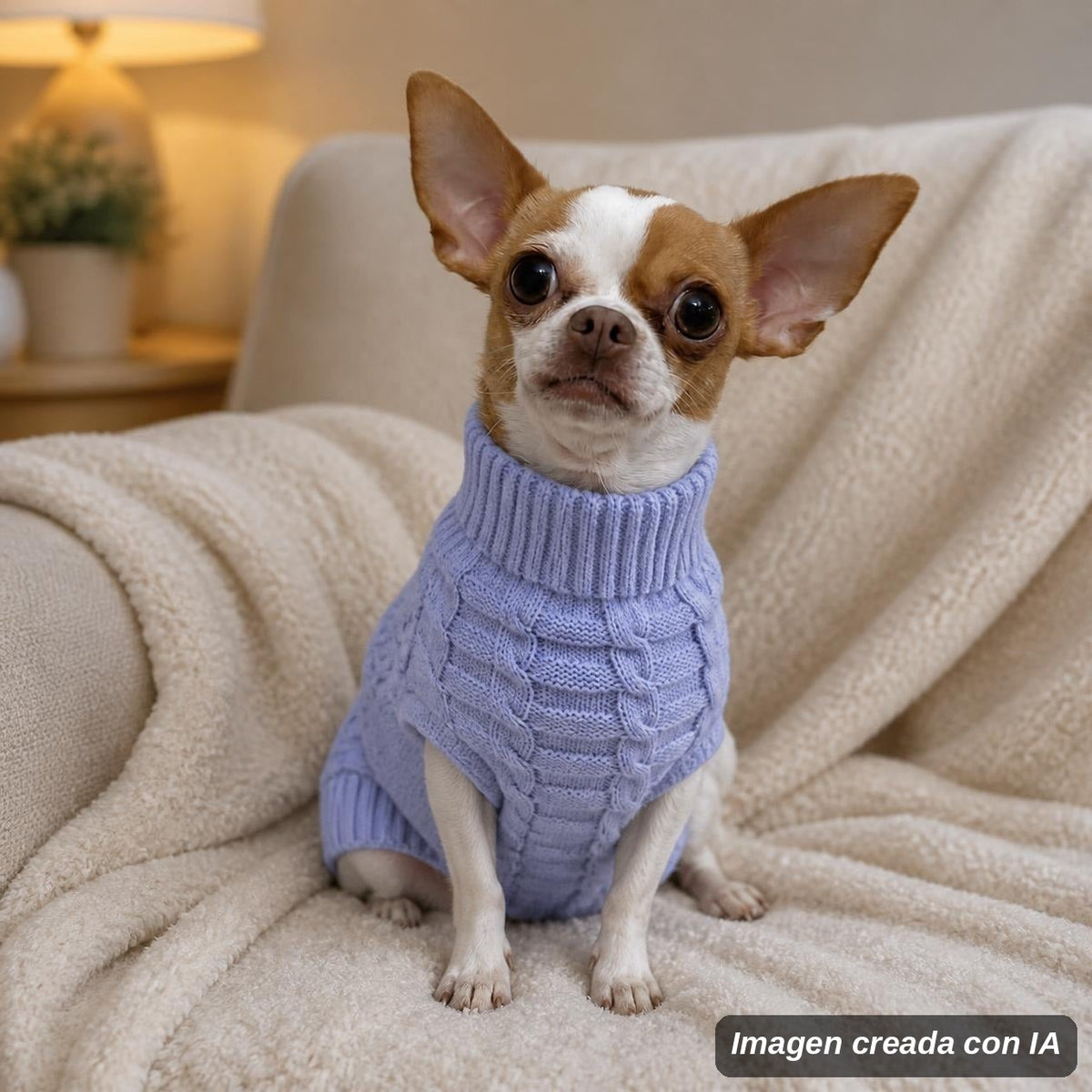 Paris, chihuahua, con el jersey de ochos (imagen creada con IA)